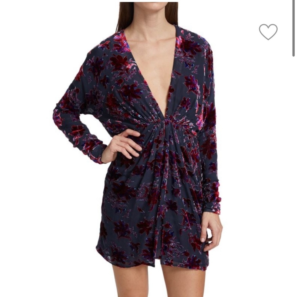 rag & bone NWT Eloise Mini Dress Velvet/Silk Blend Multi Colored/Floral